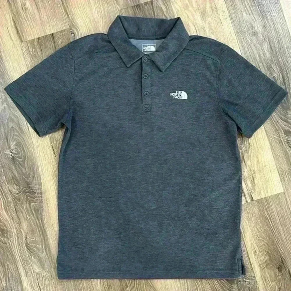 The North Face FlashDry Polo Shirt Men’s M Gray Performance Wicking Outdoor - Picture 1 of 14